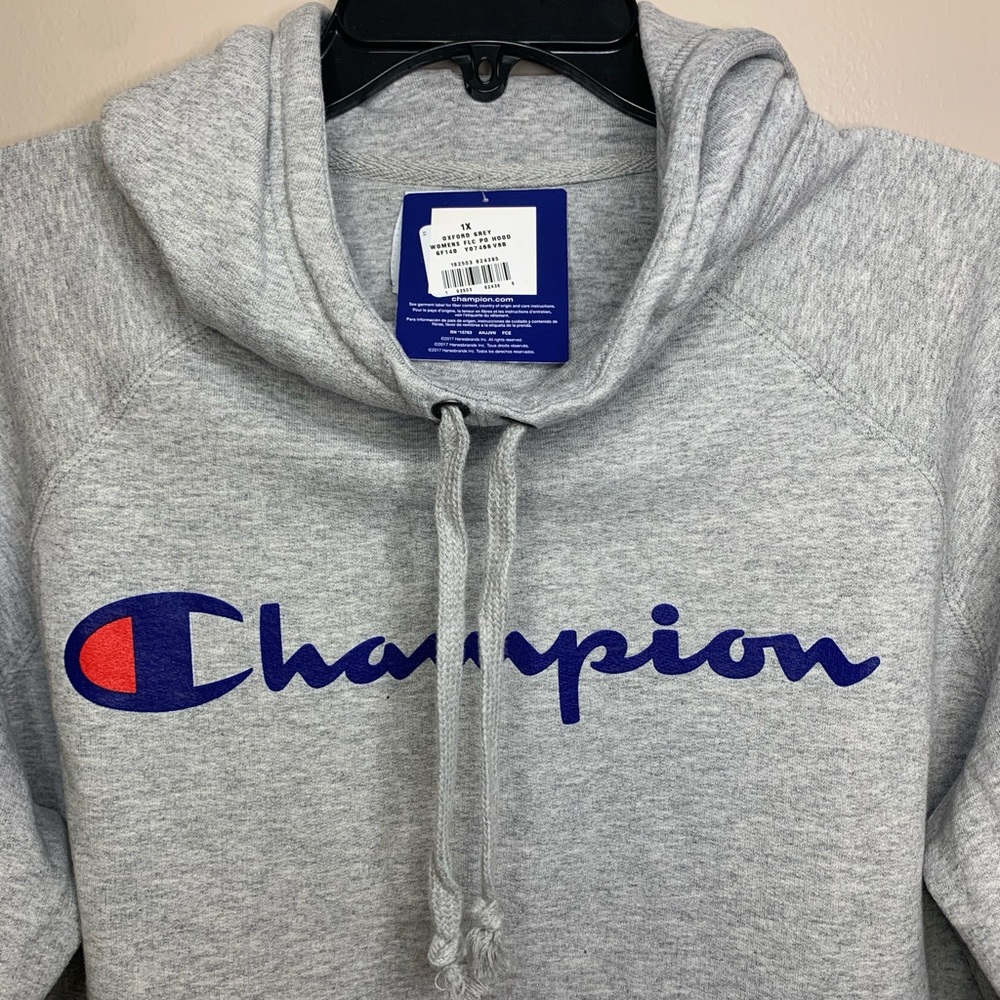 Champion Powerblend Hoodie Grey Plus Size 1X - Picture 5 of 6